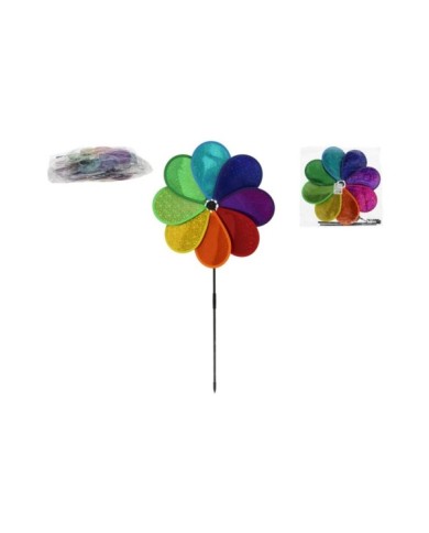 MOLINILLO DE VIENTO DE JARDÍN FLOR MULTI