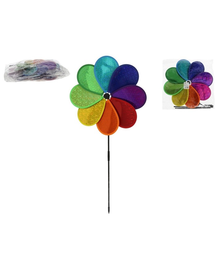 MOLINILLO DE VIENTO DE JARDÍN FLOR MULTI