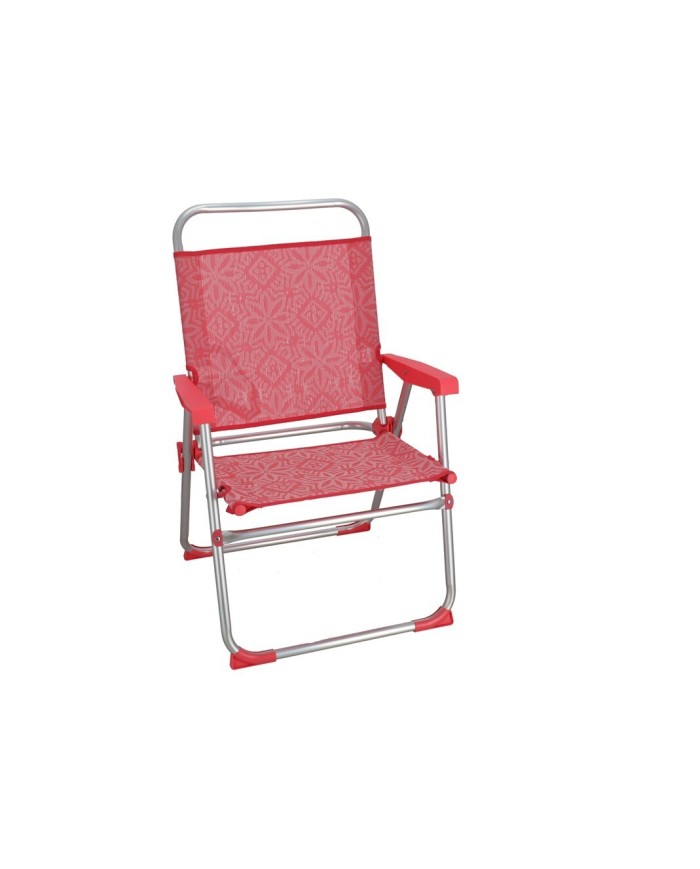 SILLA PLEGABLE ROJO NARANJA FLORES 90X56X51CM