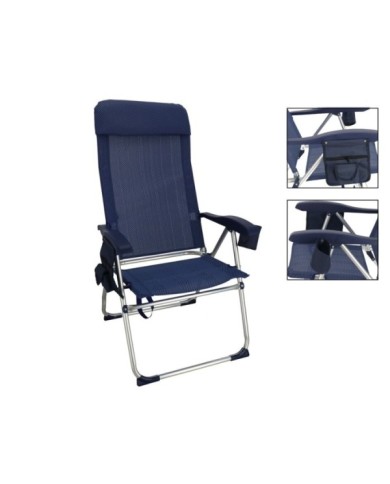 SILLA PLEGABLE AZUL 5 POSICIONES 113X60X59CM