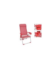 SILLA PLEGABLE ROJO NARANJA 5 POSICIONES 113X60X59