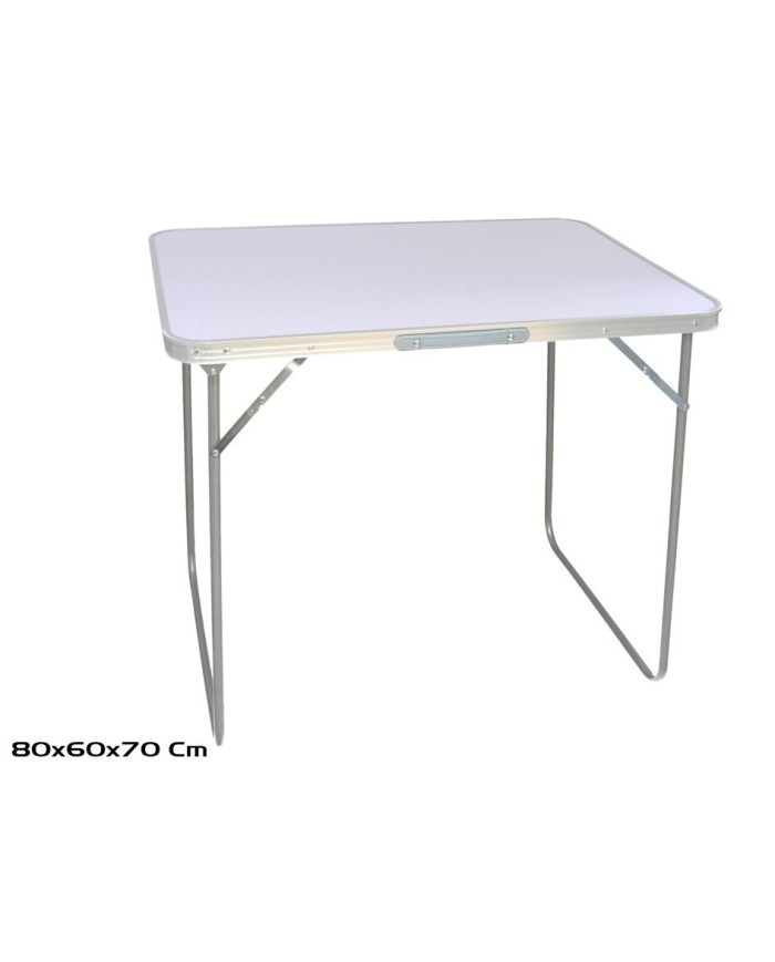 MESA CAMPING BLANCA PLEGABLE BORDE ALU + PATAS ACE