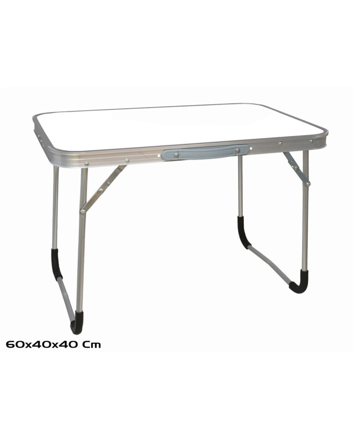 MESA CAMPING BLANCA PLEGABLE BORDE ALU + PATAS ACE