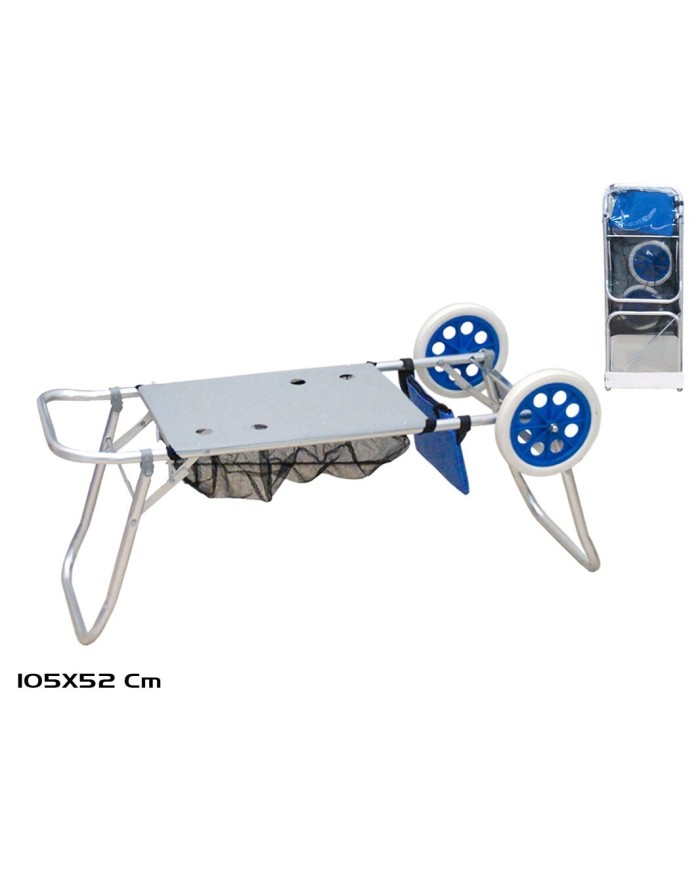 CARRO PLAYA PLEGABLE AZUL 105X52CM