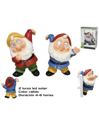 GNOMO DECORADO SOLAR 2LED 2SRT 14,5X10X19,5 CM