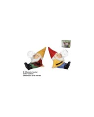 GNOMO SENTADO POMPA SOLAR 8LUCES 24,5X14X19 CM