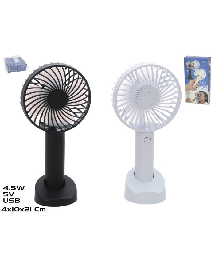 VENTILADOR DE MANO USB C/SOPORTE 5V 0,5-1A