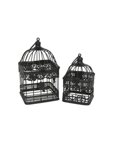 SET 2 JAULAS METALICAS BORA NEGRO 14X14X23CM/11X11
