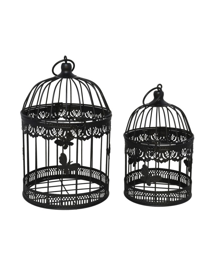 SET 2 JAULAS METALICAS CORA NEGRO 19X19X30CM/15X15