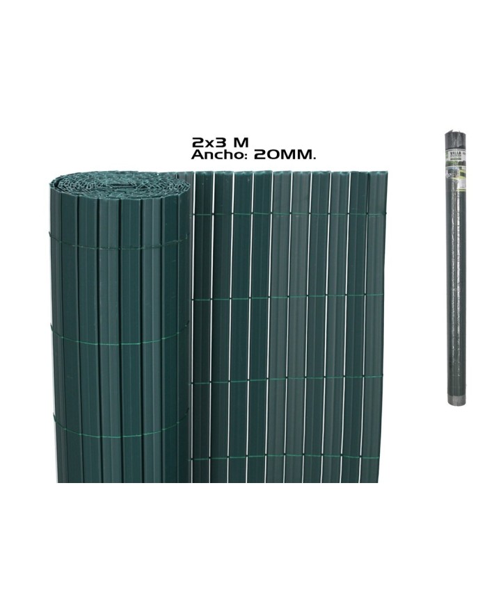 VALLA OCULTACION PVC DOBLE CARA VERDE 20 MM 2X3 M