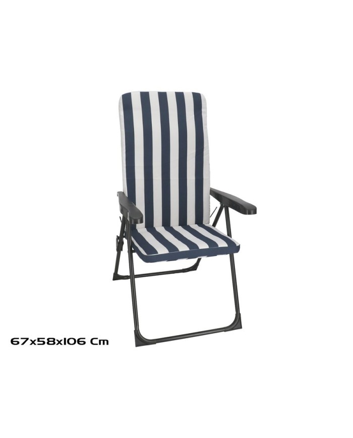 SILLA ACERO RECLINABLE 5POS 5CM NAYA 67X85X106 CM