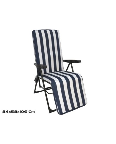 TUMBONA ACERO RECLINABLE 5POS 5CM KERANY 84X85X106