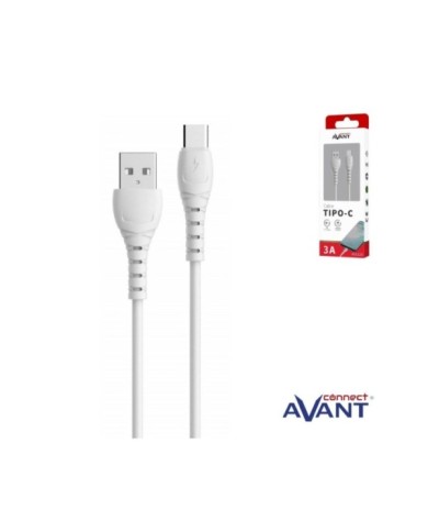 Cable avant tipo c a usb 3a - 1m - blanco - carga rapida