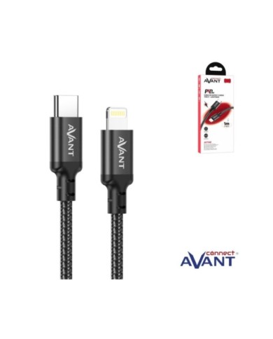 Cable avant connect 1m pd 20w 3a tipo c a lightning trenzado -
