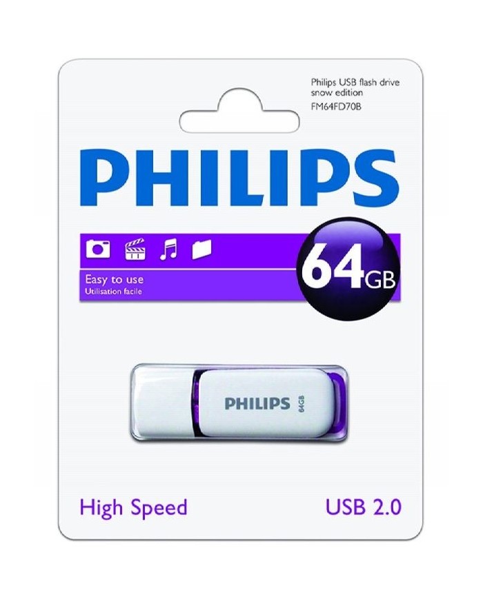 Pendrive philips 64gb snow 2.0
