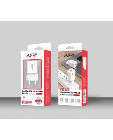 Adaptador - cargador de corriente avant connect usb qc3.0 + pd