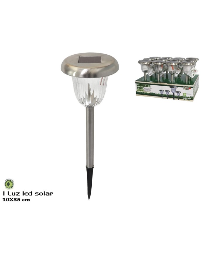 LÁMPARA SOLAR ACERO TELSEL 35.5X10.5CM