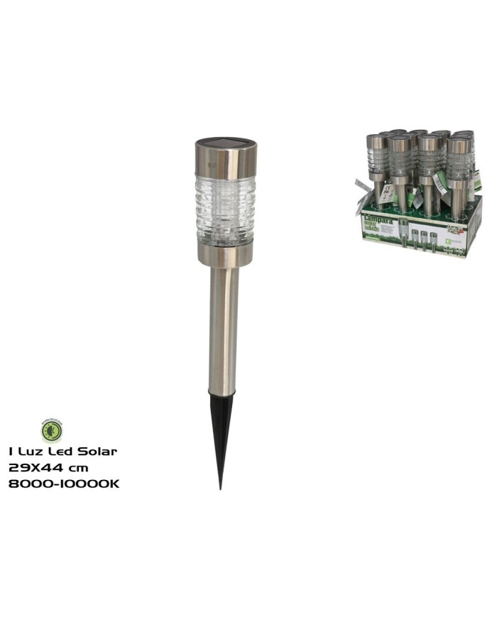 LÁMPARA SOLAR ACERO MISTIC 1 LED 43.5X6C