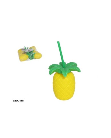 VASO PIÑA 650ML C/ CAÑITA