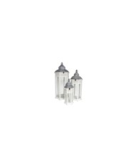 S/3 FAROL INDIA 33X33X89CM -GRIS/BLANCO