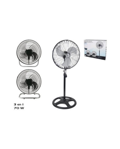 VENTILADOR DE PIE LIAN 45CM 70W 3 EN 1