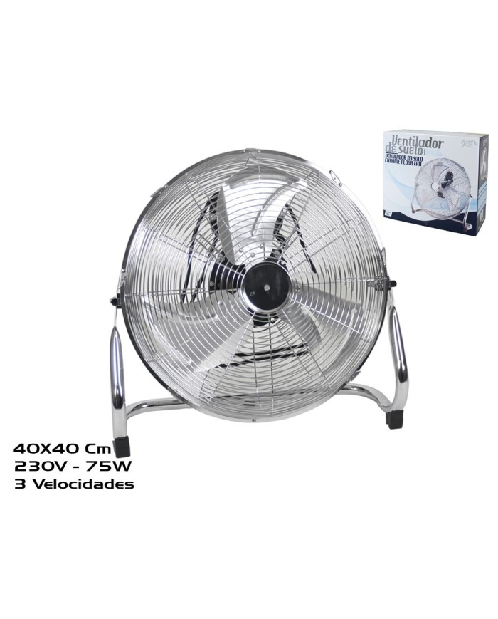 VENTILADOR DE SUELO 40CM 75W CROMADO
