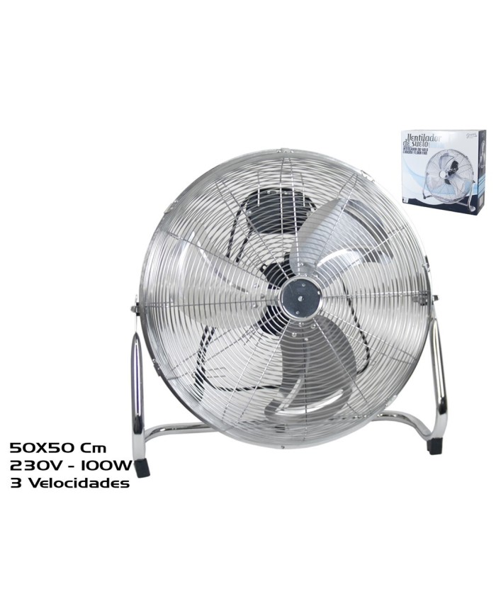VENTILADOR DE SUELO 50CM 100W CROMADO