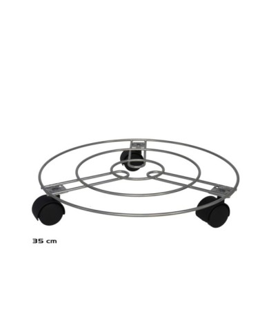 SOPORTE MACETERO METALICO CON RUEDAS 35X5,3CM