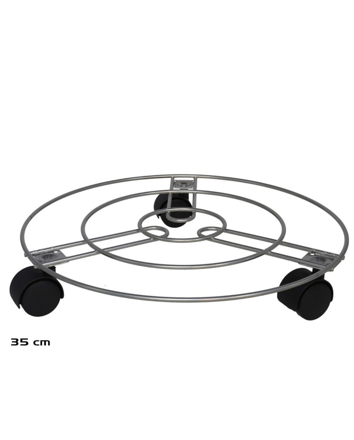 SOPORTE MACETERO METALICO CON RUEDAS 35X5,3CM