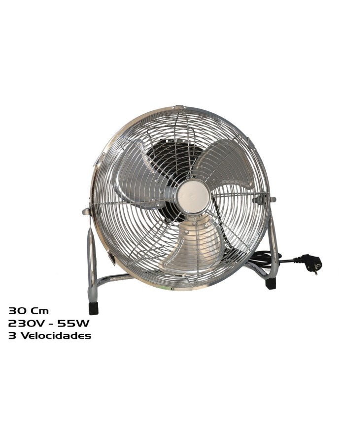 VENTILADOR DE SUELO 30CM 55W CROMADO