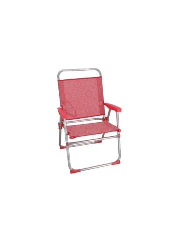 SILLA PLEGABLE ROJO NARANJA FLORES 90X56X51CM