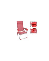 SILLA PLEGABLE ROJO NARANJA 5 POSICIONES 113X60X59