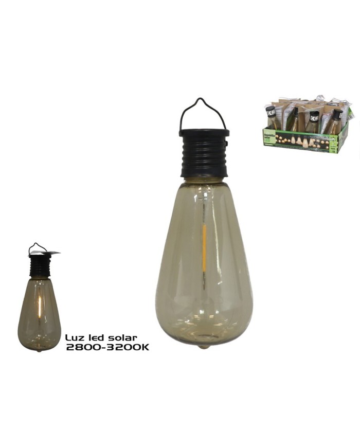 BOMBILLA SOLAR 1LED COLGANTE 6X13,7 CM