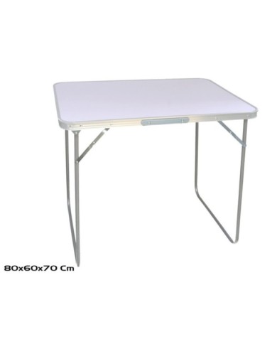 MESA CAMPING BLANCA PLEGABLE BORDE ALU + PATAS ACE