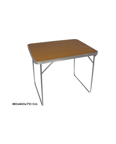 MESA CAMPING MARRON PLEGABLE BORDE ALU + PATAS ACE