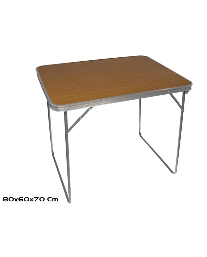 MESA CAMPING MARRON PLEGABLE BORDE ALU + PATAS ACE