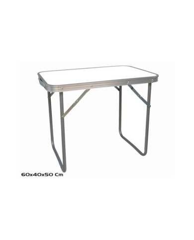 MESA CAMPING BLANCA PLEGABLE C/ASA BORDE ALU + PAT