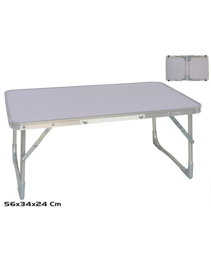 MESA CAMPING BLANCA PLEGABLE ALUMINIO C/ ASA 56X34
