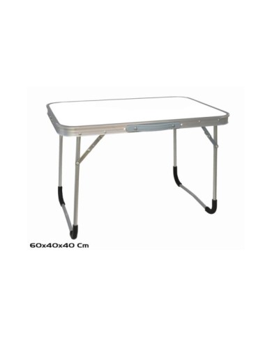 MESA CAMPING BLANCA PLEGABLE BORDE ALU + PATAS ACE