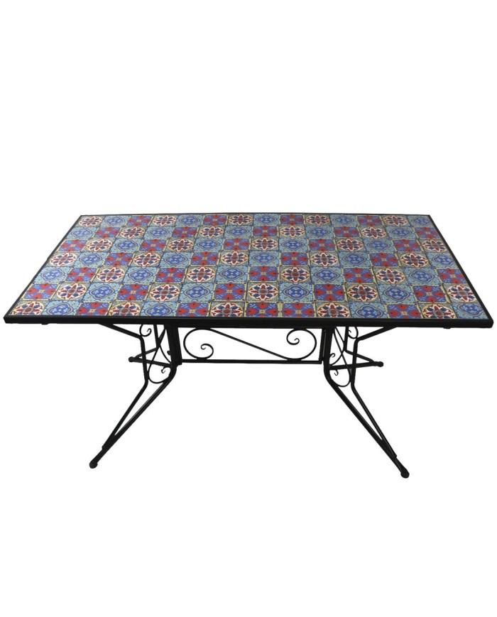 MESA MOSAICO CERAMICO PERSEO 140X70X76 CM