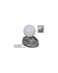 BOLA SOLAR EN PIEDRA 3LED 15,5X13X17,5 CM