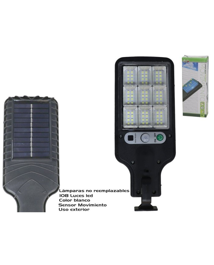 LAMPARA SENSOR MOVIMIENTO 108LED 21,5X8,5 CM
