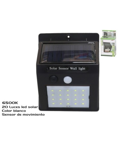 LAMPARA SOLAR 20 LED 9,5X12,5X4,7 CM
