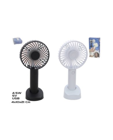 VENTILADOR DE MANO USB C/SOPORTE 5V 0,5-1A