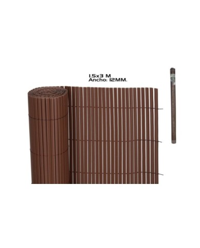 VALLA OCULTACION PVC DOBLE CARA MARRON 12MM 1,5X3