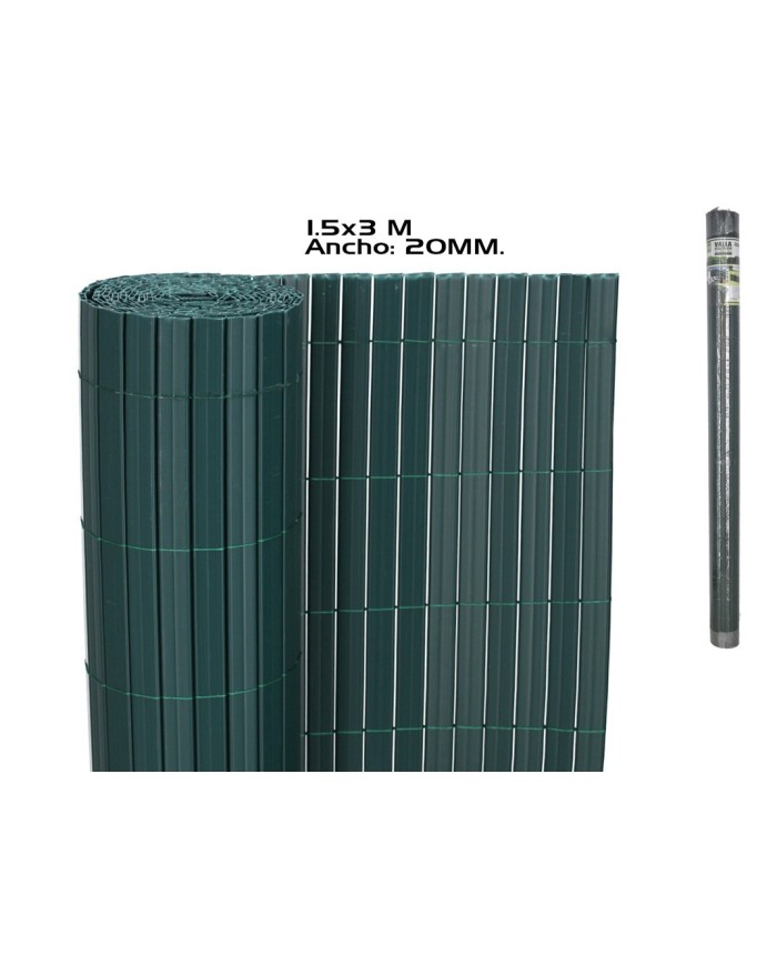 VALLA OCULTACION PVC DOBLE CARA VERDE 20 MM 1,5X3