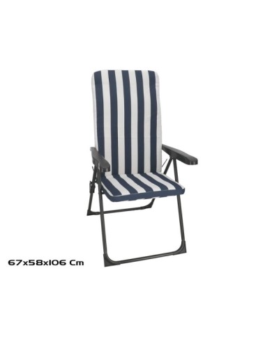 SILLA ACERO RECLINABLE 5POS 5CM NAYA 67X85X106 CM