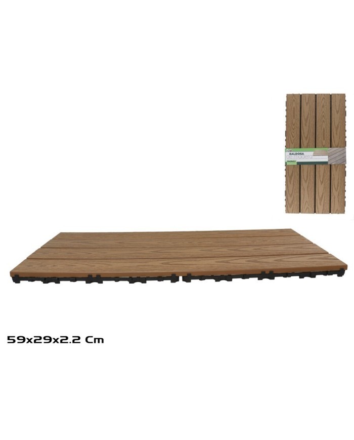 BALDOSA ARTIFICIAL MADERA 59X29X2.2 CM