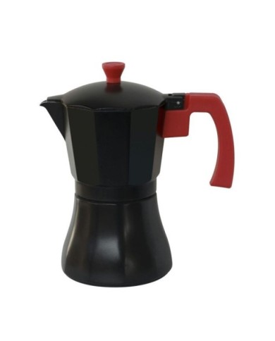 CAFETERA ALUMINIO INDUCCION NEGRA 3TAZA