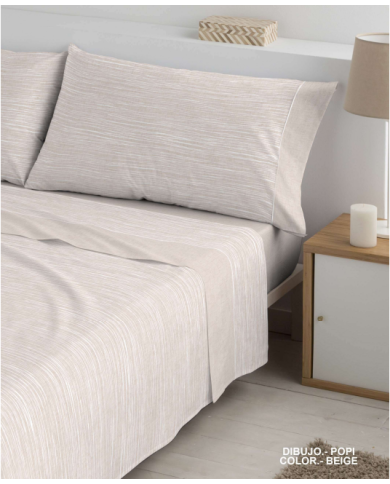 Sábanas CASSA COTTONS J SAB POPI Beige